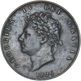 1826 Halfpenny - George IV British Copper Coin - Nice