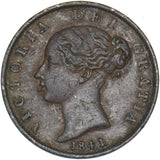 1841 Halfpenny - Victoria British Copper Coin - Nice