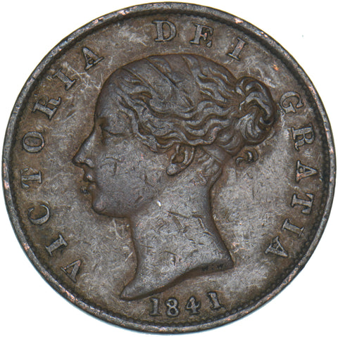 1841 Halfpenny - Victoria British Copper Coin - Nice