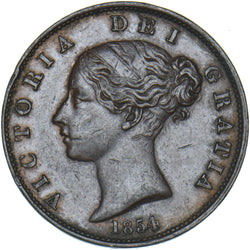 1854 Halfpenny - Victoria British Copper Coin - Nice