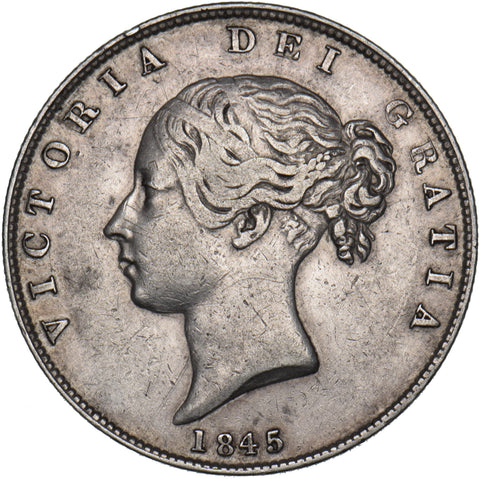 1845 Halfcrown - Victoria British Silver Coin - Nice
