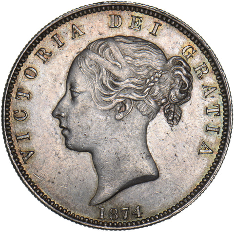 1874 Halfcrown - Victoria British Silver Coin - Superb