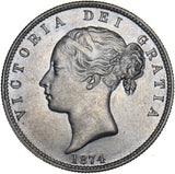 1874 Halfcrown - Victoria British Silver Coin - Superb
