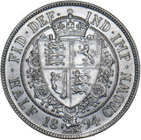 1894 Halfcrown - Victoria British Silver Coin - Very Nice