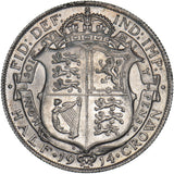 1914 Halfcrown - George V British Silver Coin - Very Nice