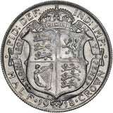 1918 Halfcrown - George V British Silver Coin - Superb