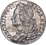 1758 Shilling - George II British Silver Coin - Very Nice