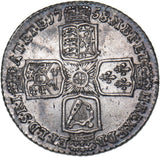 1758 Shilling - George II British Silver Coin - Very Nice