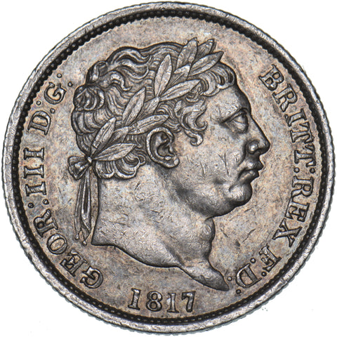 1817 Shilling - George III British Silver Coin - Very Nice