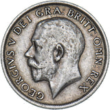 1914 Shilling - George V British Silver Coin - Nice