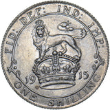1915 Shilling - George V British Silver Coin - Very Nice