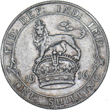 1916 Shilling - George V British Silver Coin - Nice