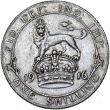 1916 Shilling - George V British Silver Coin - Nice