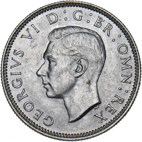 1939 English Shilling - George VI British Silver Coin - Superb