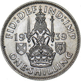 1939 Scottish Shilling - George VI British Silver Coin - Superb