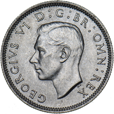1945 Scottish Shilling - George VI British Silver Coin - Superb