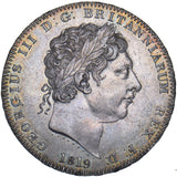 1819 LIX Crown - George III British Silver Coin - Very Nice