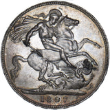 1897 LX Crown - Victoria British Silver Coin - Superb