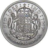 1937 Crown - George VI British Silver Coin - Superb