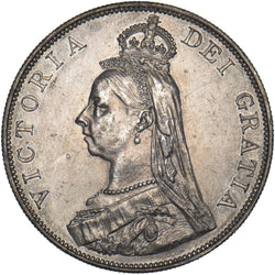 1887 Double Florin (Arabic 1) - Victoria British Silver Coin - Very Nice