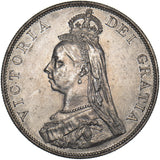 1887 Double Florin (Arabic 1) - Victoria British Silver Coin - Very Nice