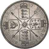 1887 Double Florin (Arabic 1) - Victoria British Silver Coin - Very Nice