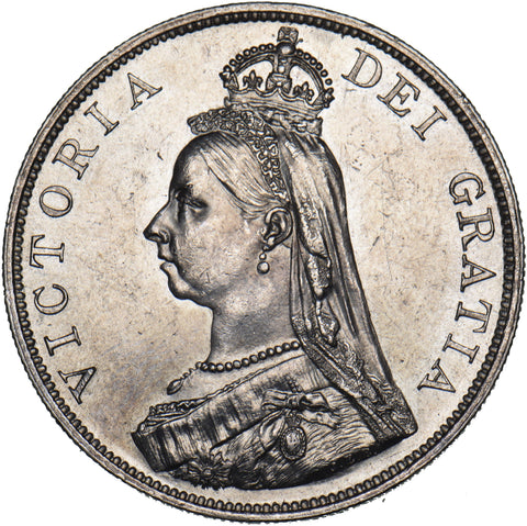 1888 Double Florin - Victoria British Silver Coin - Superb