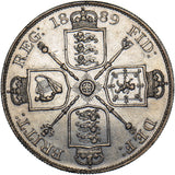 1889 Double Florin - Victoria British Silver Coin - Nice
