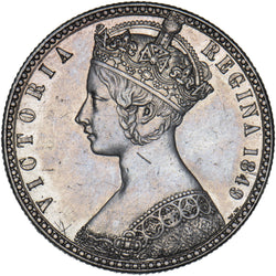 1849 Godless Florin - Victoria British Silver Coin - Very Nice