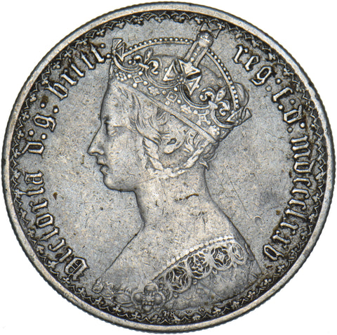 1875 Gothic Florin - Victoria British Silver Coin - Nice