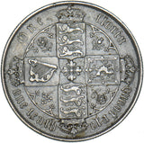 1875 Gothic Florin - Victoria British Silver Coin - Nice