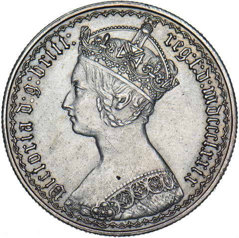 1879 Gothic Florin - Victoria British Silver Coin - Very Nice