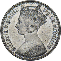 1885 Gothic Florin - Victoria British Silver Coin - Very Nice