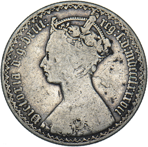 1887 Gothic Florin - Victoria British Silver Coin