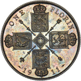 1911 Proof Florin - George V British Silver Coin - Superb