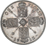 1915 Florin - George V British Silver Coin - Nice