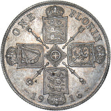 1916 Florin - George V British Silver Coin - Very Nice