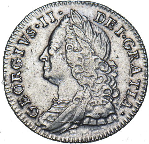 1758 Sixpence - George II British Silver Coin - Nice