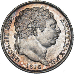 1816 Sixpence - George III British Silver Coin - Very Nice