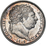 1816 Sixpence - George III British Silver Coin - Very Nice