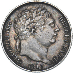 1817 Sixpence - George III British Silver Coin - Nice