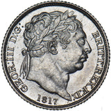 1817 Sixpence - George III British Silver Coin - Superb