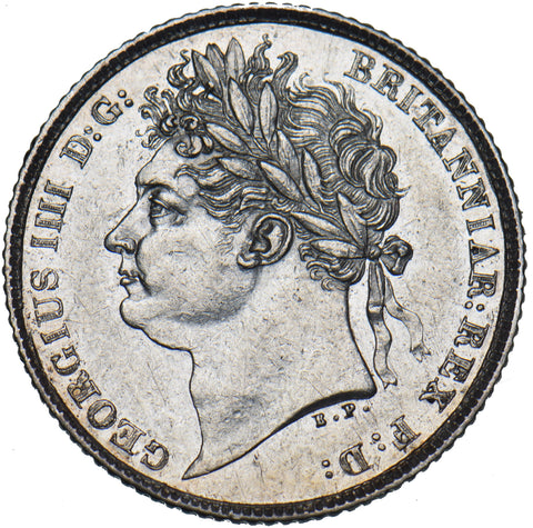 1825 Sixpence - George IV British Silver Coin - Very Nice