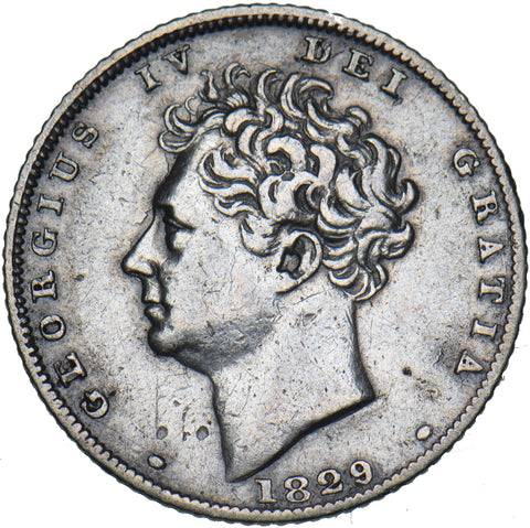 1829 Sixpence - George IV British Silver Coin - Nice