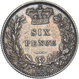 1874 Sixpence - Victoria British Silver Coin - Very Nice