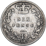 1883 Sixpence - Victoria British Silver Coin