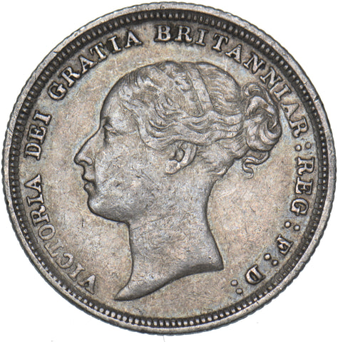 1884 Sixpence - Victoria British Silver Coin - Nice
