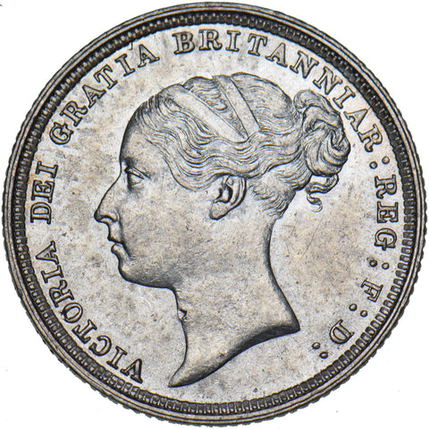 1885 Sixpence - Victoria British Silver Coin - Superb