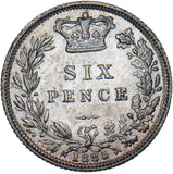 1885 Sixpence - Victoria British Silver Coin - Superb