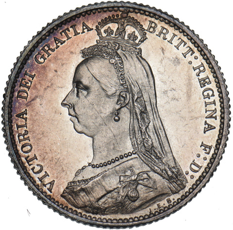 1887 Proof Sixpence - Victoria British Silver Coin - Superb